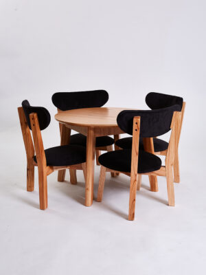 MESA CIRCULAR WOOD + 4 SILLAS