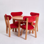 MESA CIRCULAR WOOD + 2 SILLAS O 2 BANQUITOS