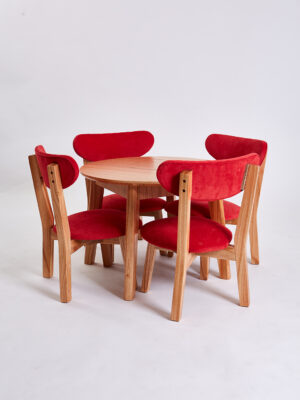MESA CIRCULAR WOOD + 2 SILLAS O 2 BANQUITOS