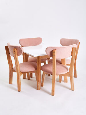 MESA SQUARE WHITE + 4 SILLAS