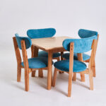 MESA SQUARE WOOD + 2 SILLAS O 2 BANQUITOS