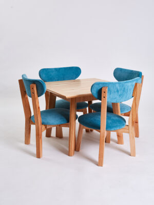 MESA SQUARE WOOD + 2 SILLAS O 2 BANQUITOS