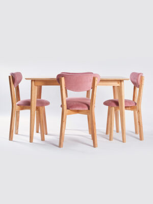 MESA ALTA PATAS 45? PARA?SO + 4 SILLAS CHERLYN TAPIZADO