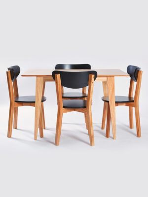 MESA ALTA PATAS 90? PARA?SO + 4 SILLAS CHERLYN NEGRAS