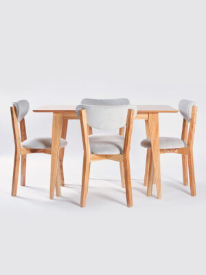 MESA ALTA PATAS 90? PARA?SO + 4 SILLAS CHERLYN TAPIZADO