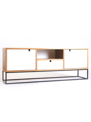 MUEBLE TV H&M 2P 1C 1A PETIRIBI Y BLANCO