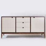 VAJILLERO 2PC 3CC - BASE MADERA CEDRILLO OSCURO Y BLANCO